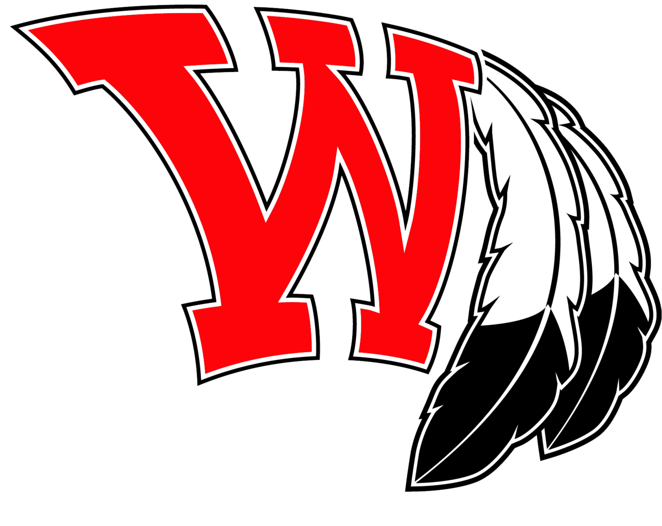 Letter W with feather, WHS Logo